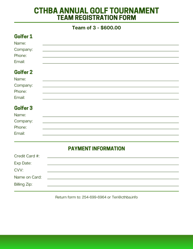 Golf tournament event form
